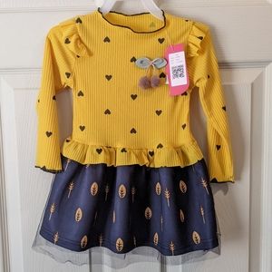 Long sleeve dress little tulle and little frill